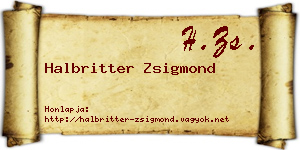 Halbritter Zsigmond névjegykártya