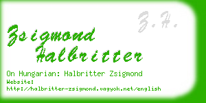 zsigmond halbritter business card